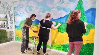 ART WORK: (From left) Art & Design Development Manager Griselda Goldsbrough, Carla Kelly (Activity Coordinator) and Rebecca West (NHS Volunteer Artist). 