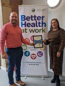 Russell Smith and Diane Taylor with the Bronze award.