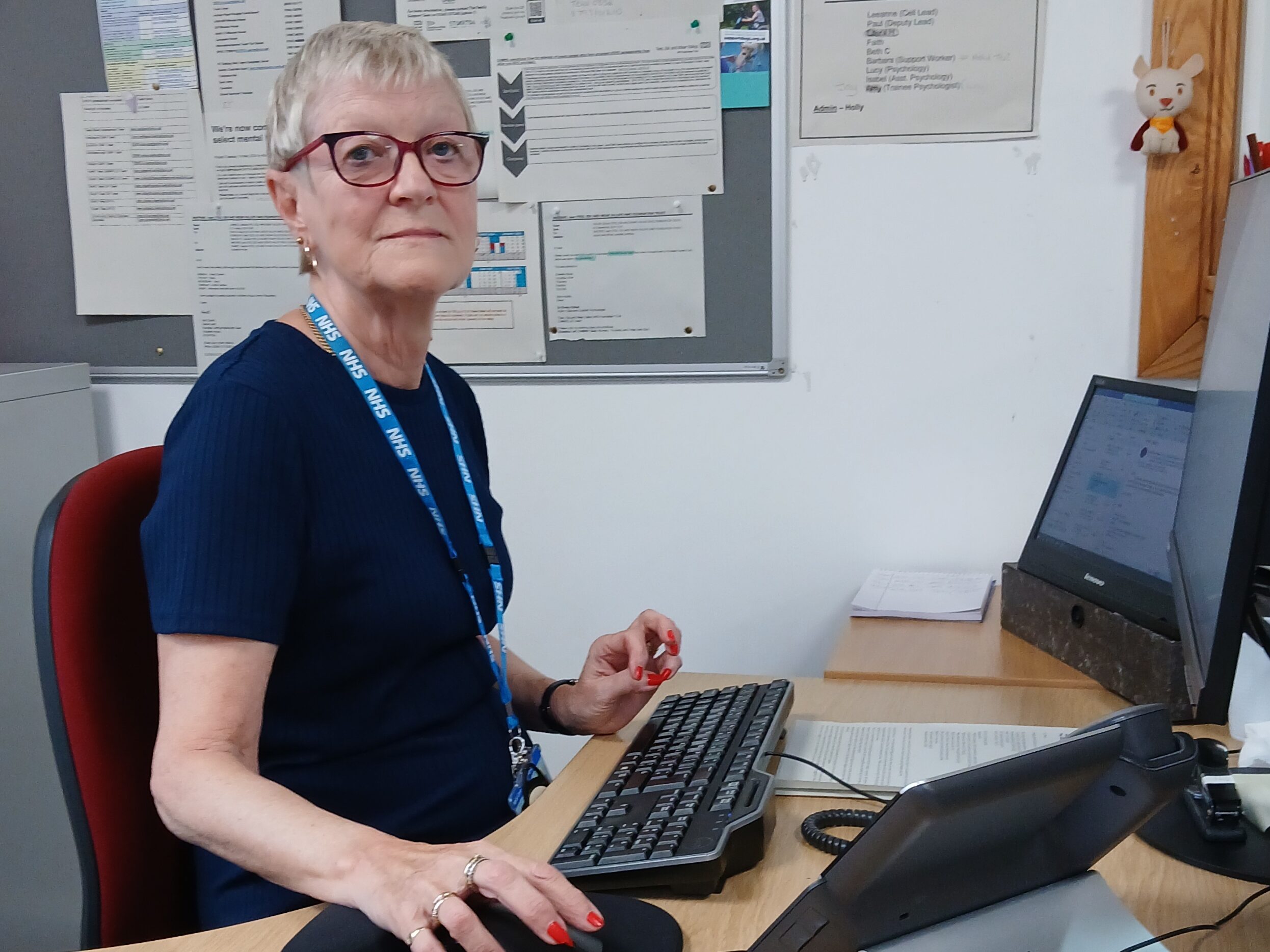 Jean, Receptionist for CAMHS appointments at Viscount House