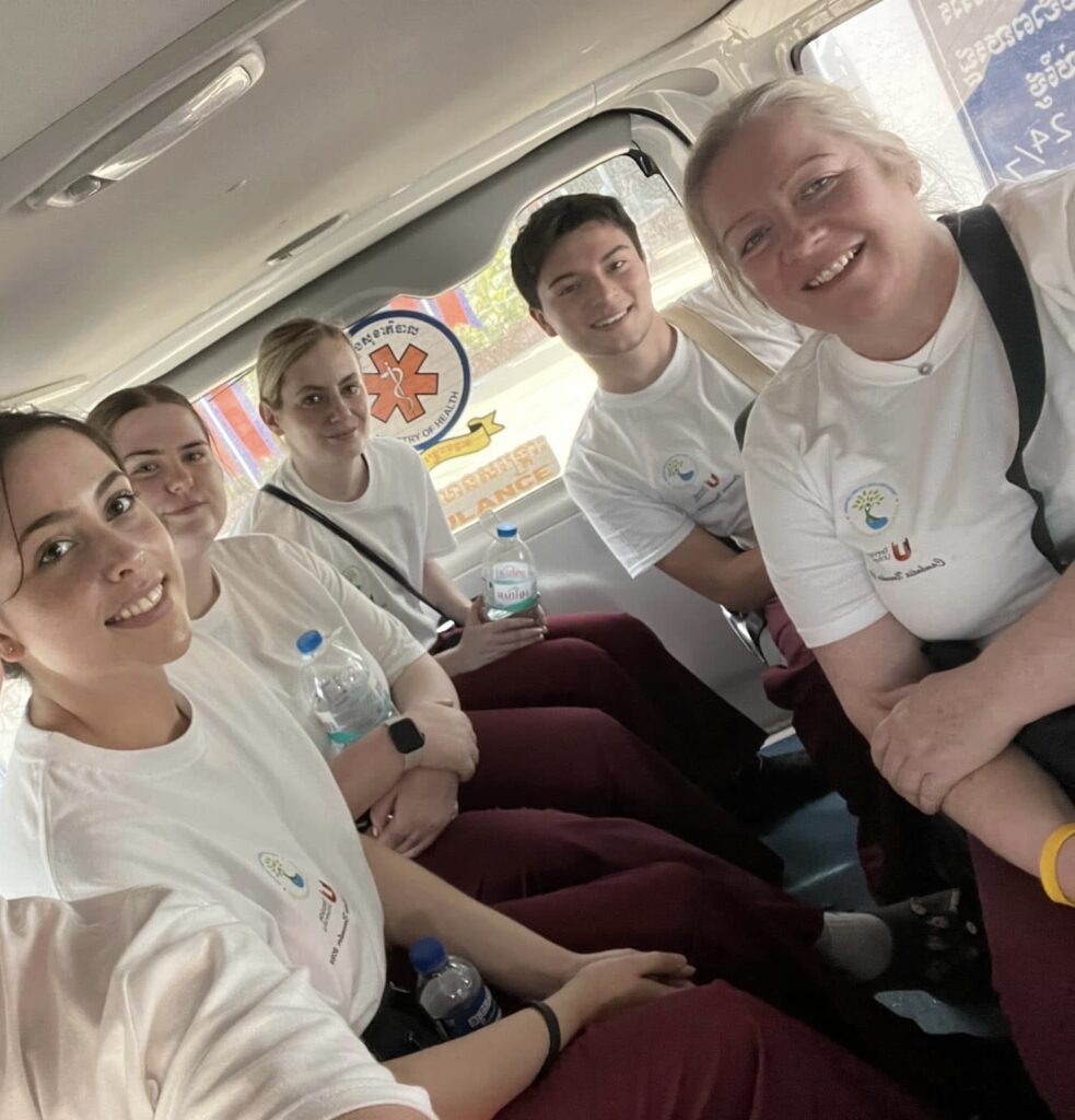 Sophie and fellow student nurses in Cambodia