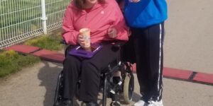 Sue and Christine at the finish line